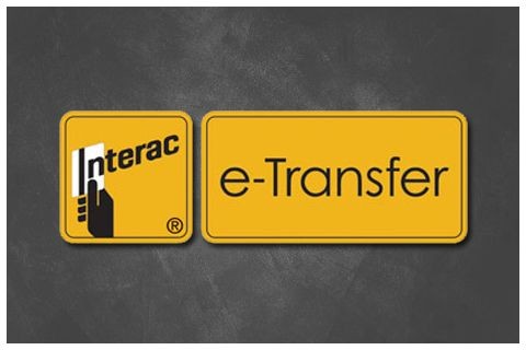 Logo of Interac e-Transfer on a dark background.